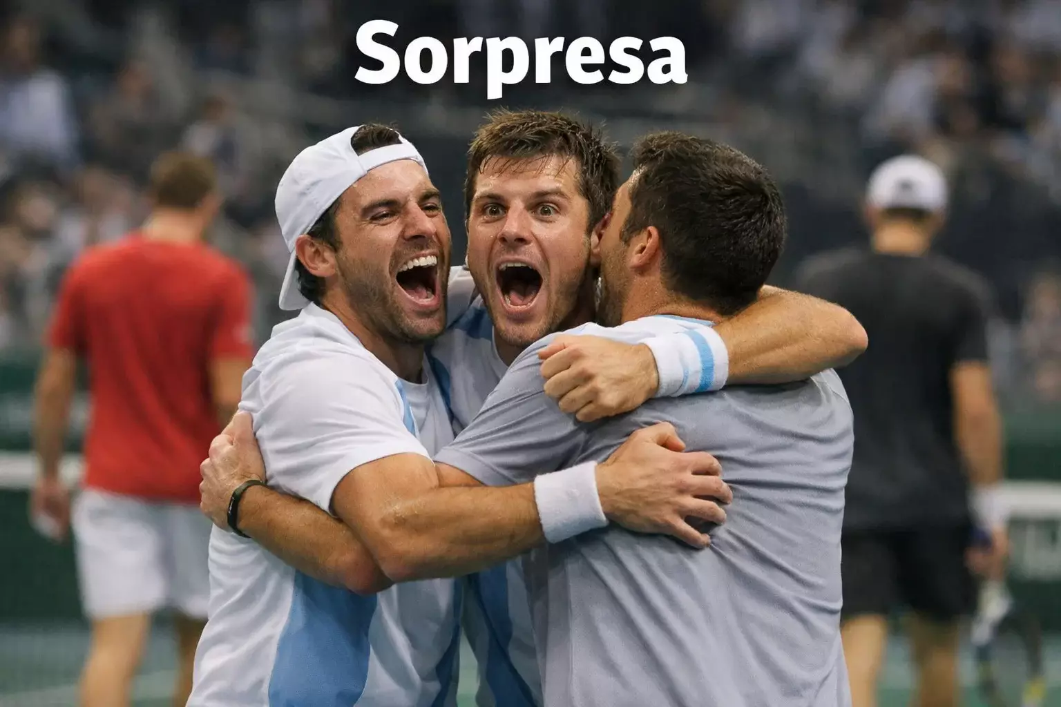 Jugadores de selección sorpresa celebrando victoria inesperada